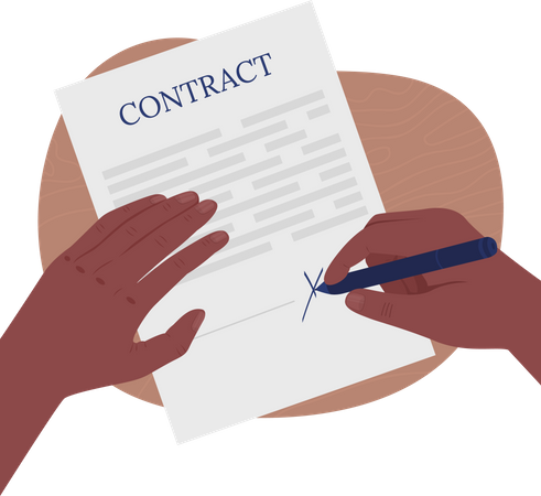 Assinatura de papéis contratuais  Ilustração