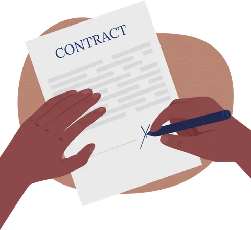 Assinatura de papéis contratuais  Ilustração