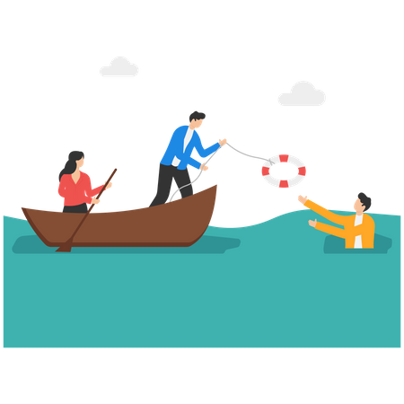 Assistance in business team  Illustration