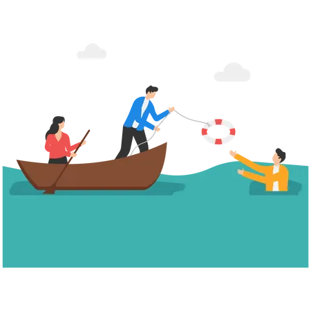 Assistance in business team  Illustration