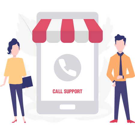 Assistance par appel client  Illustration