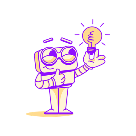 Assistant bot with idea  Illustration