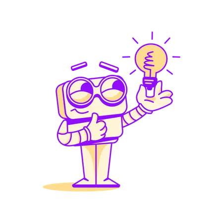 Assistant bot with idea  Illustration