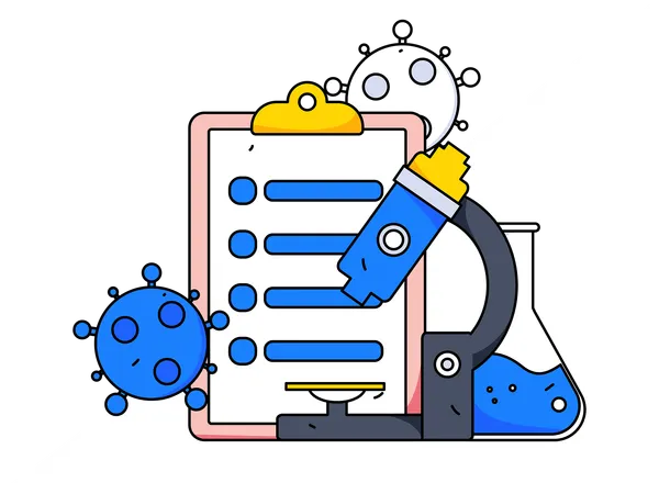 Assistant de laboratoire faisant des recherches  Illustration