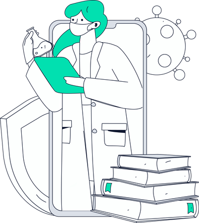 Assistant Providing Online Services  Illustration