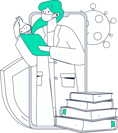 Assistant Providing Online Services  Illustration