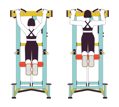 Assisted pull up machine  Illustration