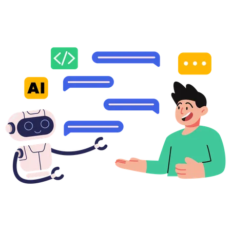 Assistente de chatbot de IA  Ilustração