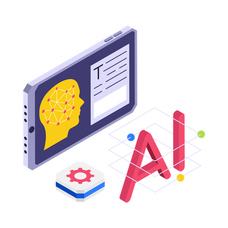 Assistente virtual de IA  Ilustração