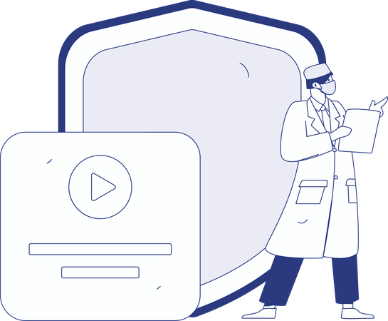 Assistente de laboratório fazendo pesquisa  Ilustração