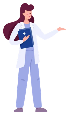 Assistente médica feminina  Ilustração