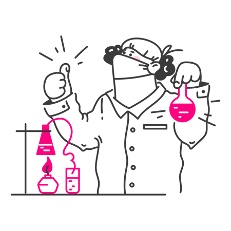 Wissenschaftler machen Tests im Labor  Illustration