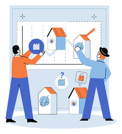Associates with diverse skill contribute to success business  Illustration