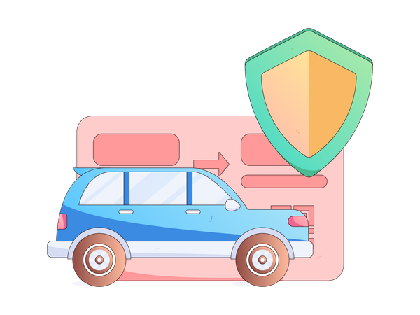 Paiement d'assurance automobile par carte  Illustration
