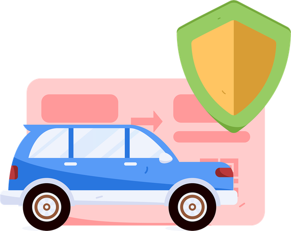 Paiement d'assurance automobile par carte  Illustration