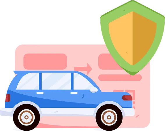 Paiement d'assurance automobile par carte  Illustration