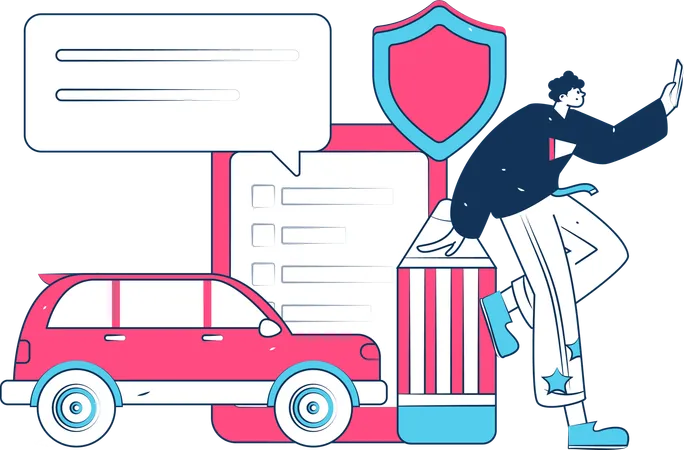 Paiement de l'assurance auto par carte bancaire  Illustration