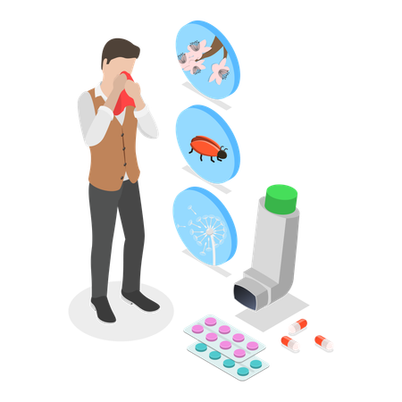 Asthmabehandlung  Illustration