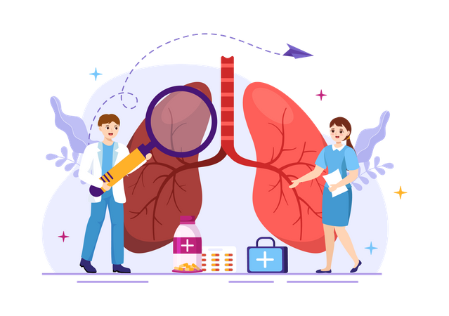 Asthma Disease checkup  Illustration