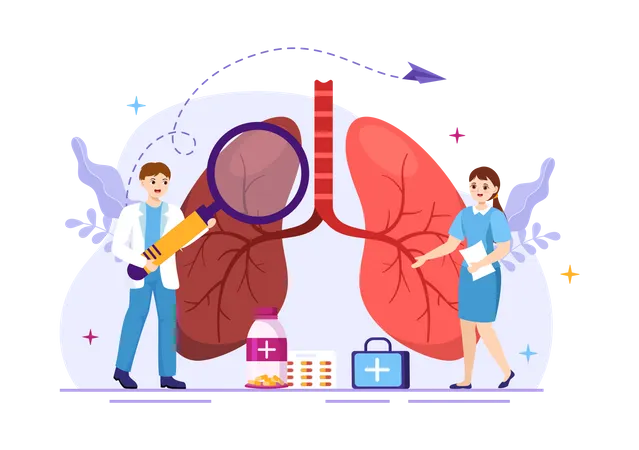 Asthma Disease checkup  Illustration