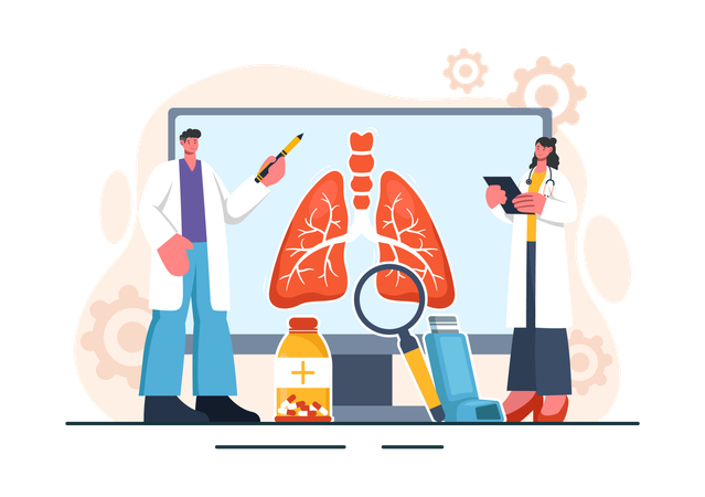 Asthma Disease  Illustration