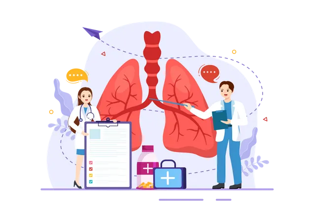 Asthma Disease in Healthcare  Illustration