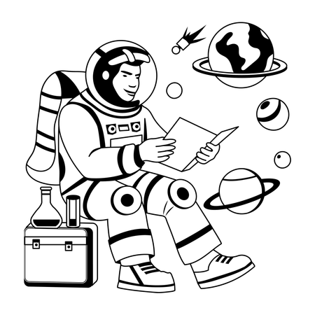 Astrochemist study about space  Illustration