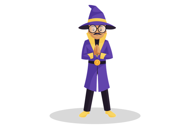 Astrologer is with greet hands  Illustration