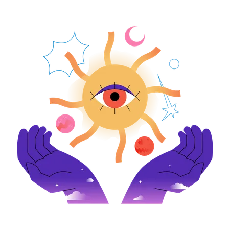 Astrology in hands  Illustration