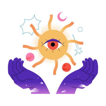 Astrology in hands  Illustration