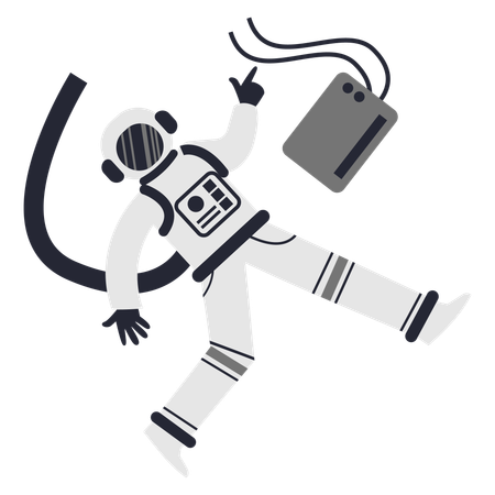 Astronaut at Space Station  Illustration