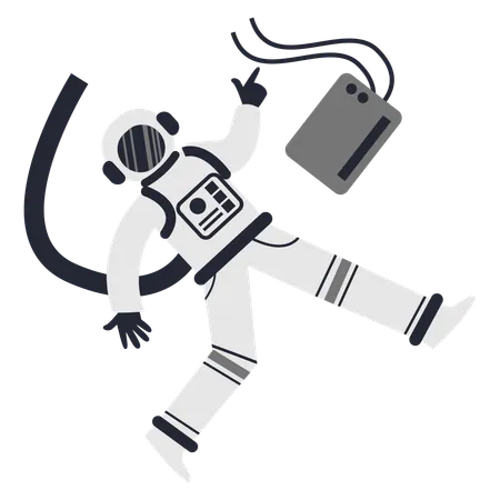 Astronaut auf der Raumstation  Illustration