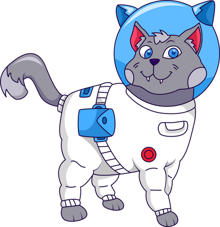 Astronaut Cat  Illustration