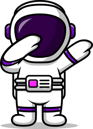 Astronaut Dabbing Posing  Illustration