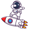 illustration for dancing astronaut