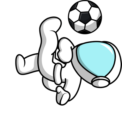 Astronaut doing Sommer Sault With Soccer Ball Illustration