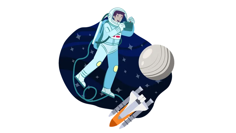 Astronaut doing space walk  Illustration