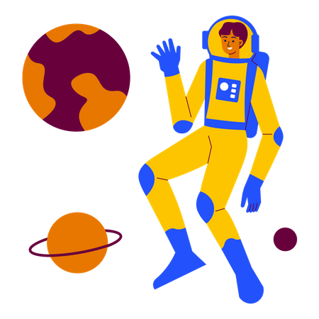 Astronaut erkundet den Weltraum  Illustration