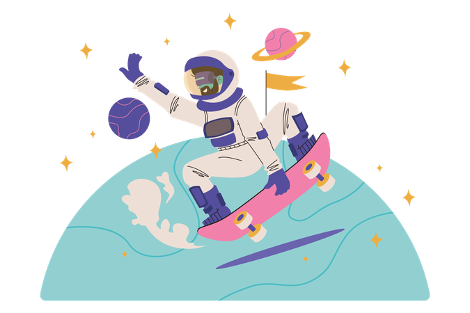 Astronaut erlebt Metaverse  Illustration