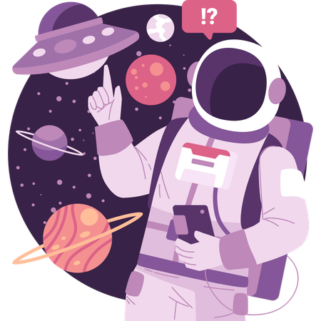 Astronaut exploring planets  Illustration