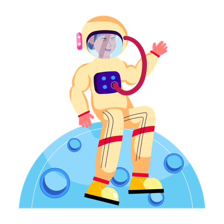 Astronaut fliegt in den Weltraum  Illustration
