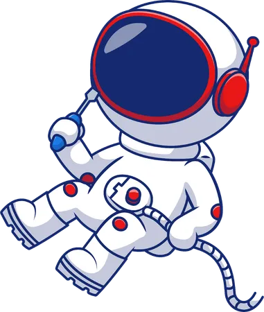 Astronaut Floating Holding Tools  Illustration
