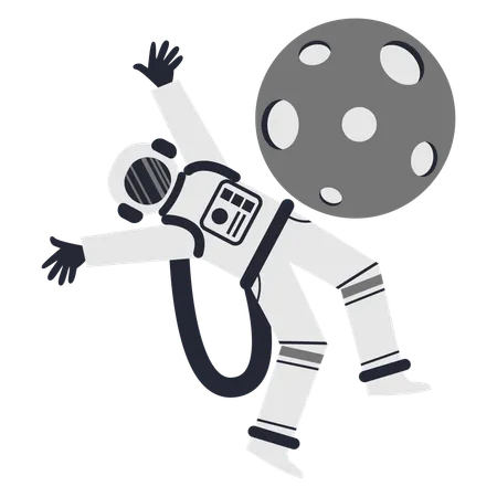 Astronaut Floating in space  Illustration