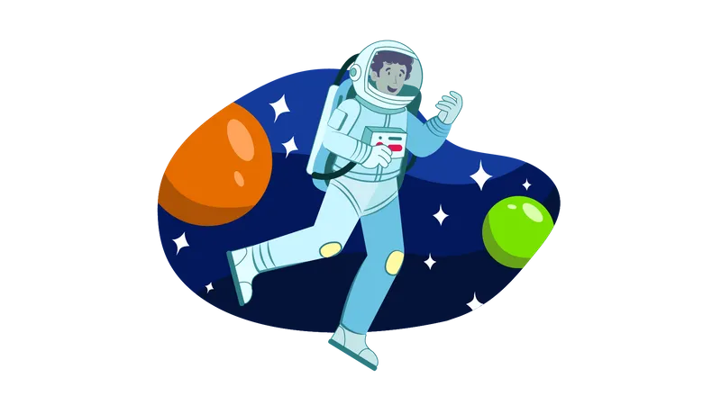 Astronaut floating in space  Illustration