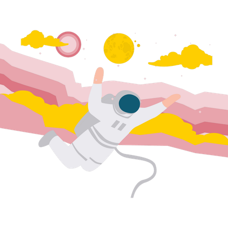 Astronaut Floating In Space  Illustration