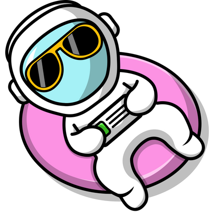 Astronaut Floating On Beach  Illustration