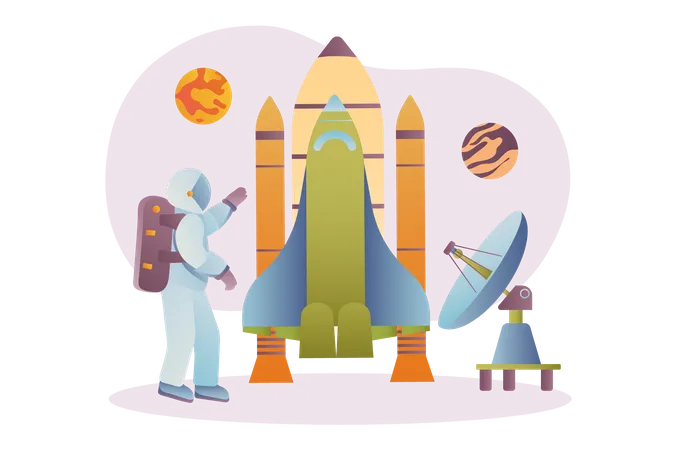 Astronaut going on space mission  Illustration