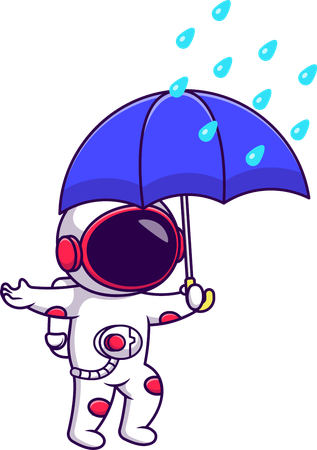 Astronaut mit Regenschirm  Illustration