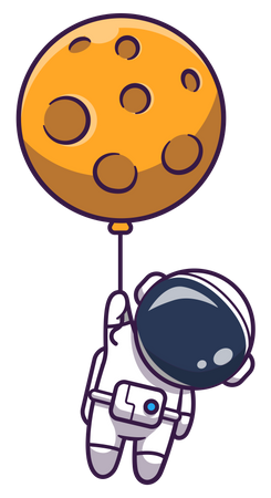 Astronaut hanging on earth balloon  Illustration