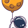 illustration hanging on earth balloon
